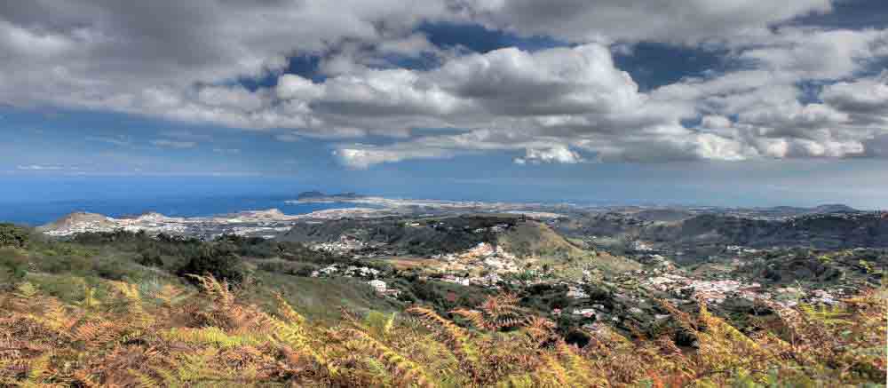 Ausblick über den Nordosten von Gran Canaria oberhalb von Teror