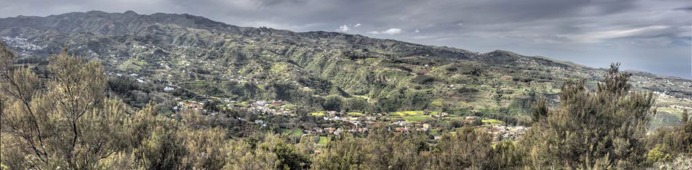 Panoramafoto vom Osorio ins Inselinnere von Gran Canaria zu den höchsten Bergen Moriscos und Montañon Negro